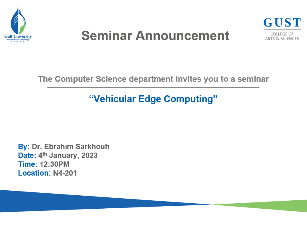 "Vehicular Edge Computing" - Faculty Seminar